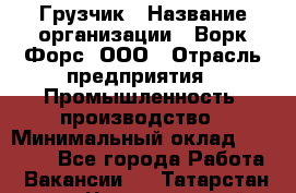 Грузчик › Название организации ­ Ворк Форс, ООО › Отрасль предприятия ­ Промышленность, производство › Минимальный оклад ­ 30 000 - Все города Работа » Вакансии   . Татарстан респ.,Чистопольский р-н